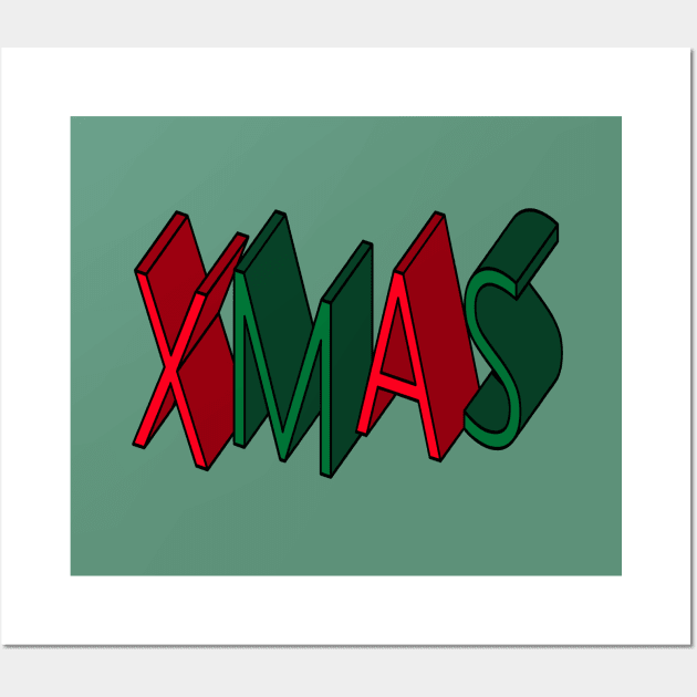 Xmas, Red and Green Word Art Wall Art by OneThreeSix